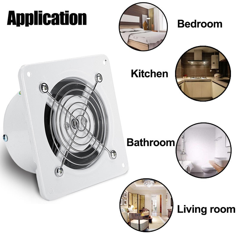 Window Exhaust Fan 10cm Quiet Ventilation 25W by HitMyNeed