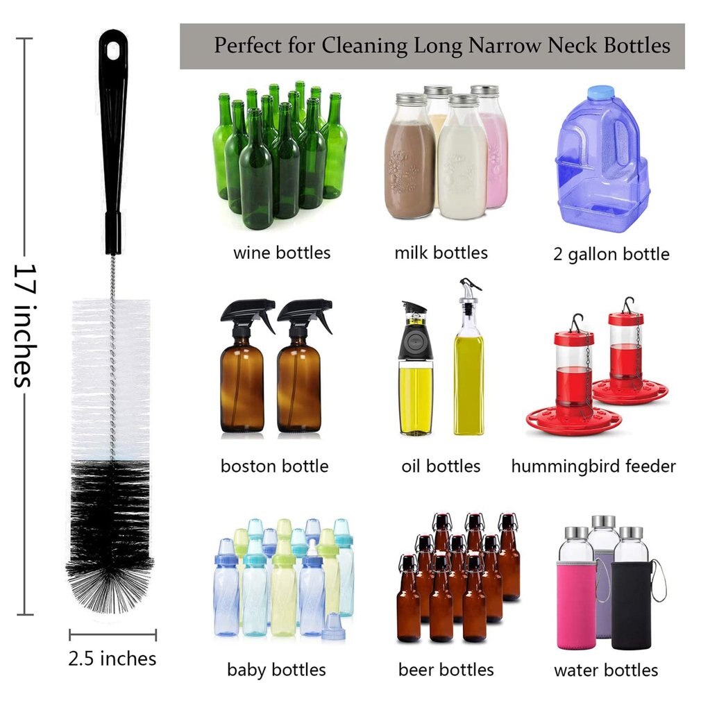 Wine Bottle Brush Cleaning Set - 5 Piece Kit by HitMyNeed
