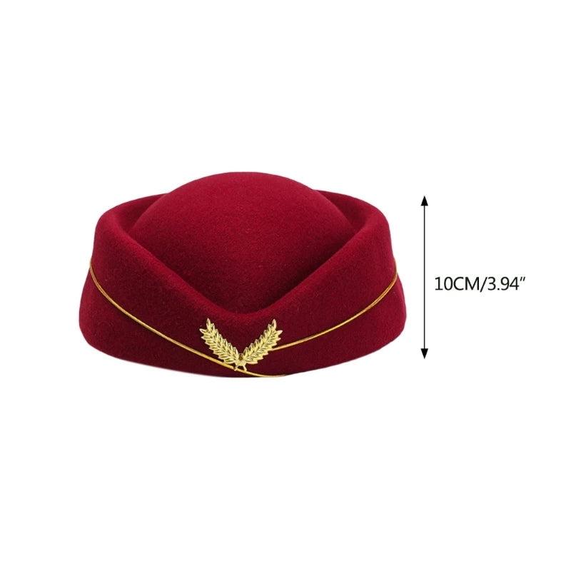 Women's Air Hostess Beret Uniform Costume Hat by HitMyNeed