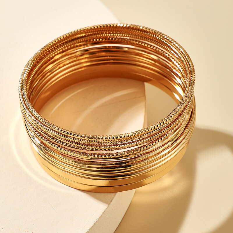 Women's Gold-Tone Bangle Set (14 Pieces) by HitMyNeed