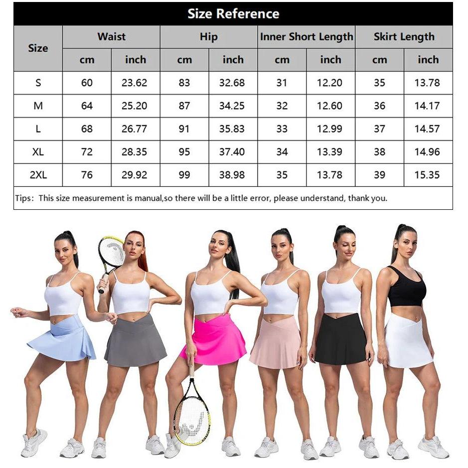 Women's High-Waist Tennis Skirt with Side Pockets by HitMyNeed