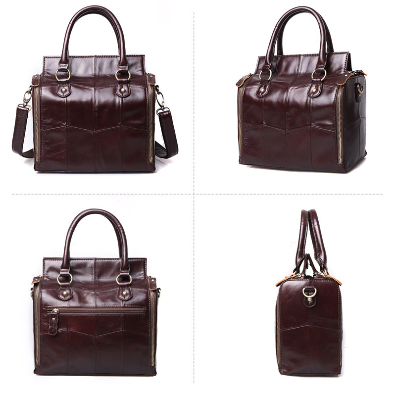 Women's Leather Tote Handbag with Shoulder Strap by HitMyNeed