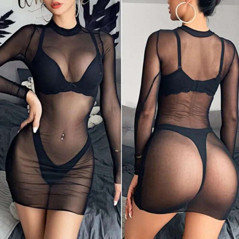 Women's Sheer Mesh Bikini Cover Up Beach Dress by HitMyNeed