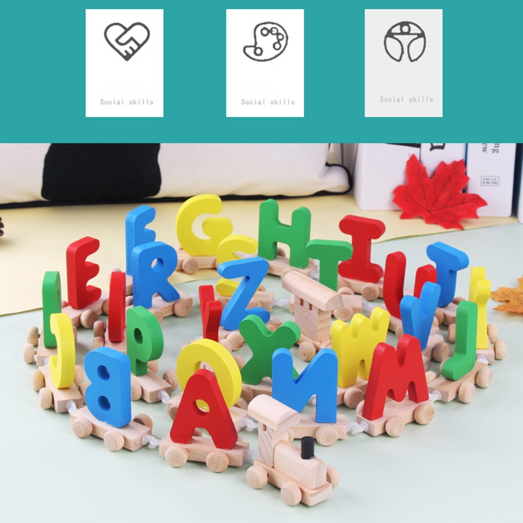 Wooden Alphabet Train Toy for Kids by HitMyNeed