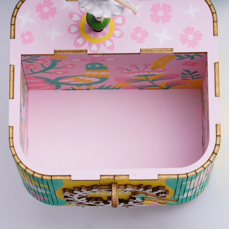 Wooden Ballerina DIY Music Jewelry Box Puzzle by HitMyNeed