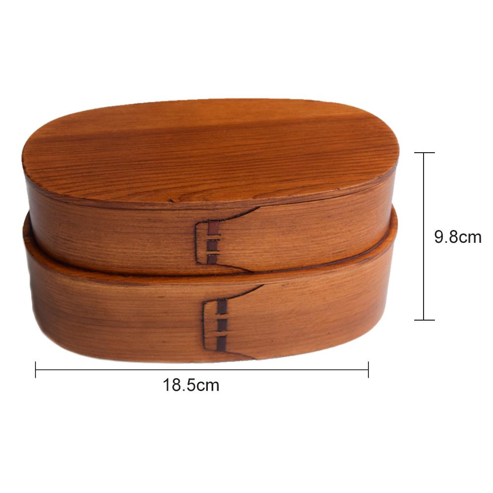 Wooden Double-Layer Bento Lunch Box Set by HitMyNeed