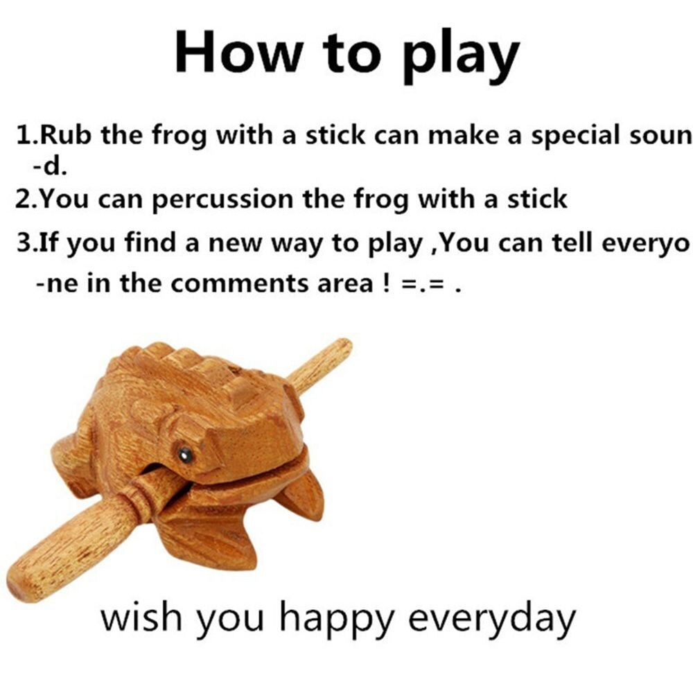 Wooden Frog Guiro Instrument with Stick by HitMyNeed