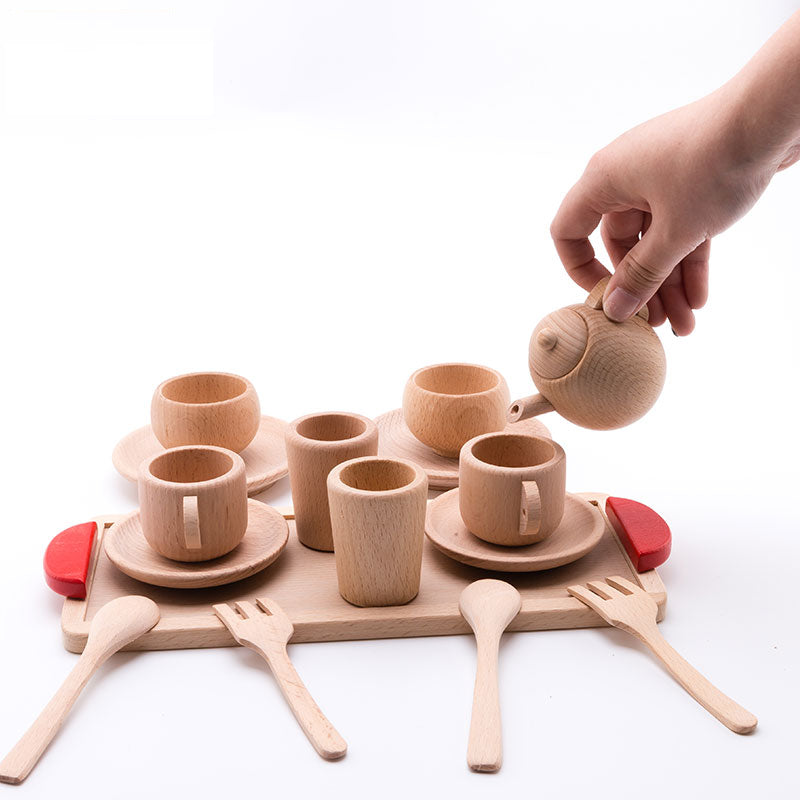 Wooden Kids Tea Set Pretend Play Toy by HitMyNeed