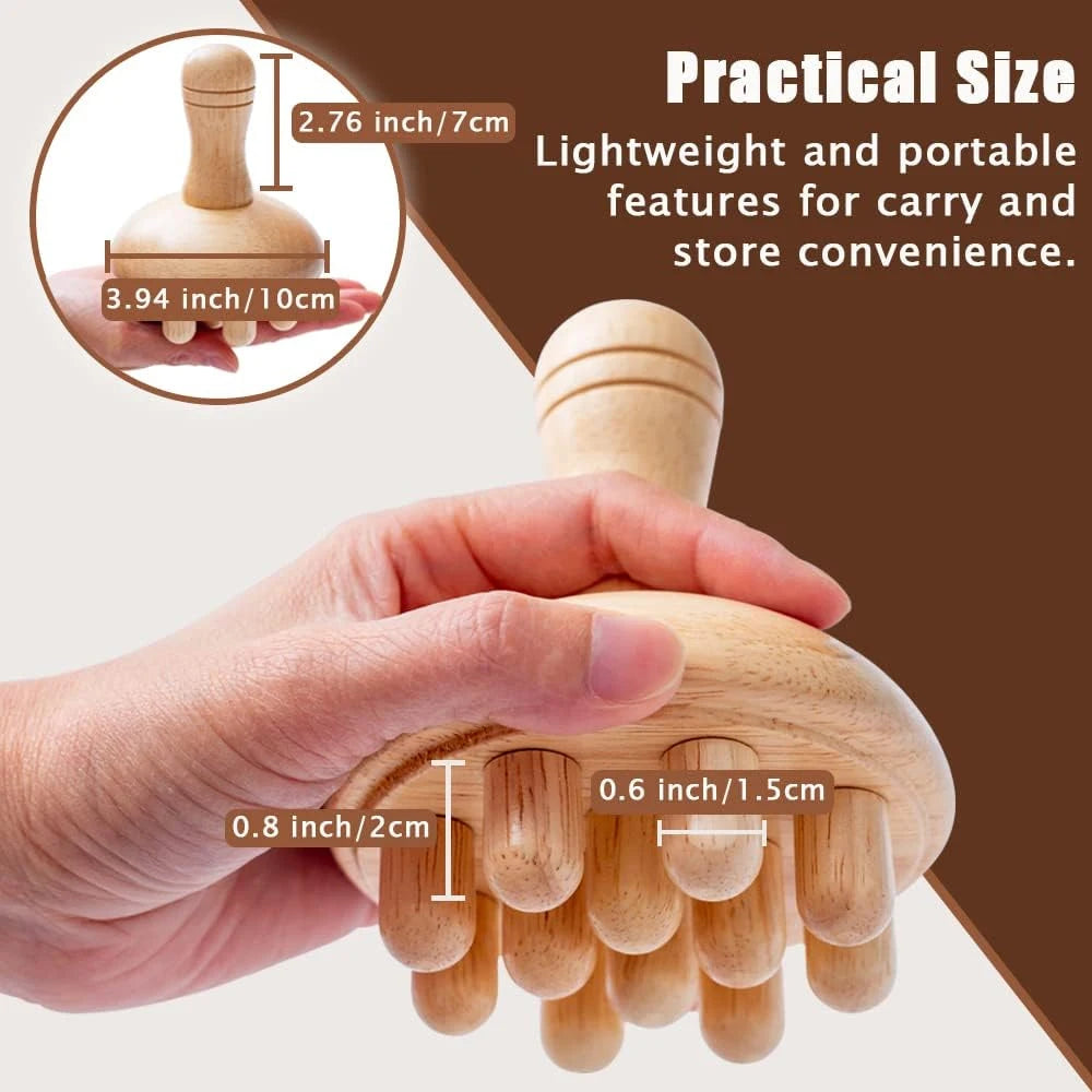 Wooden Mushroom Massager for Body & Lymphatic Care by HitMyNeed