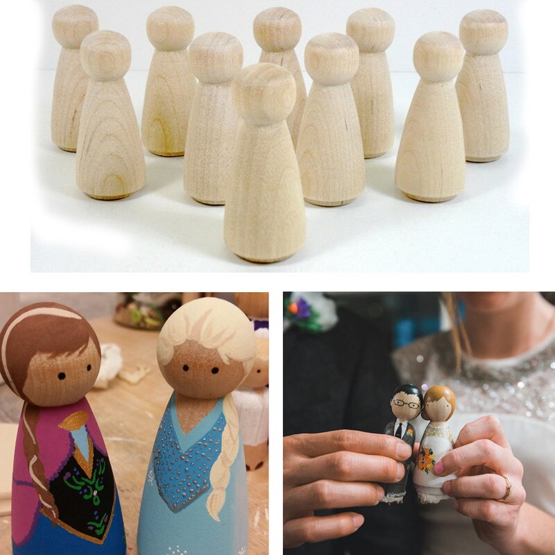 Wooden Peg Doll Family DIY Set (5 Pieces) by HitMyNeed