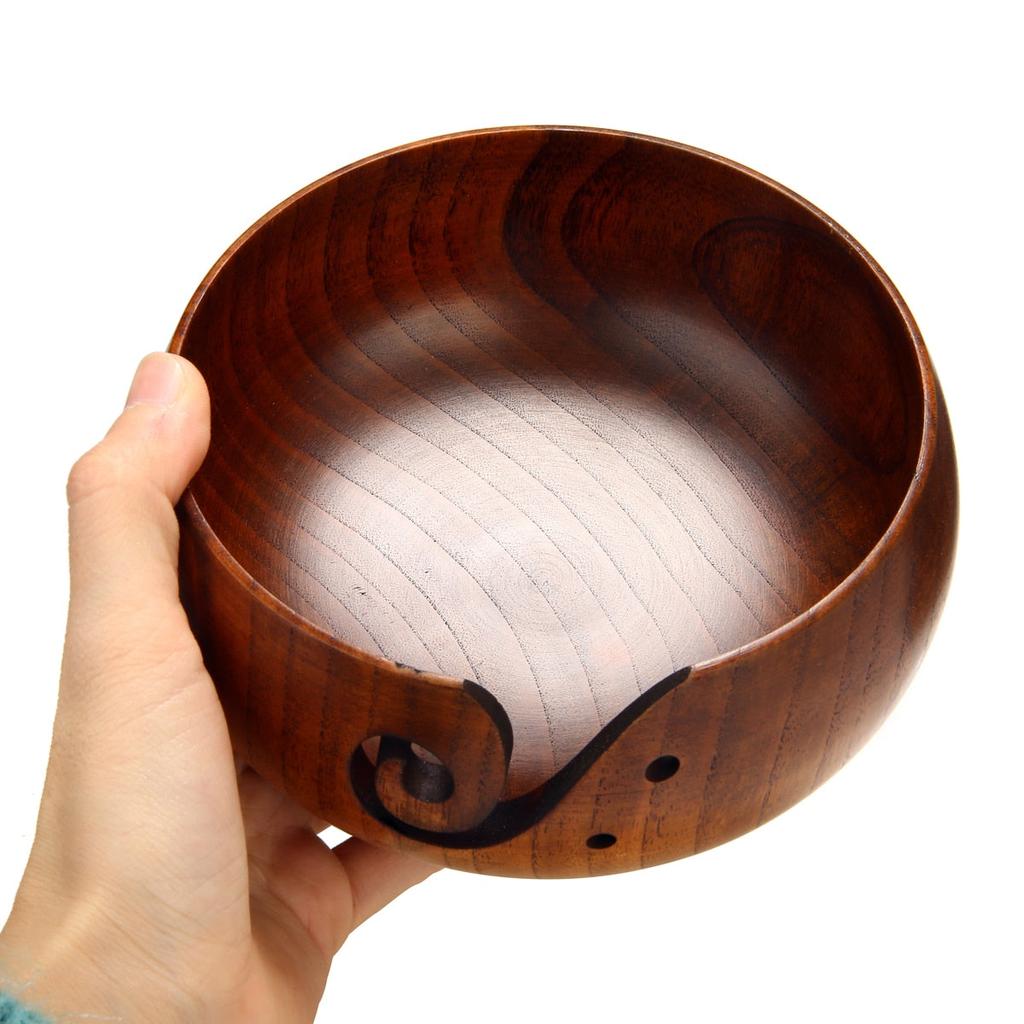 Wooden Yarn Holder Bowl for Tangle-Free Knitting by HitMyNeed
