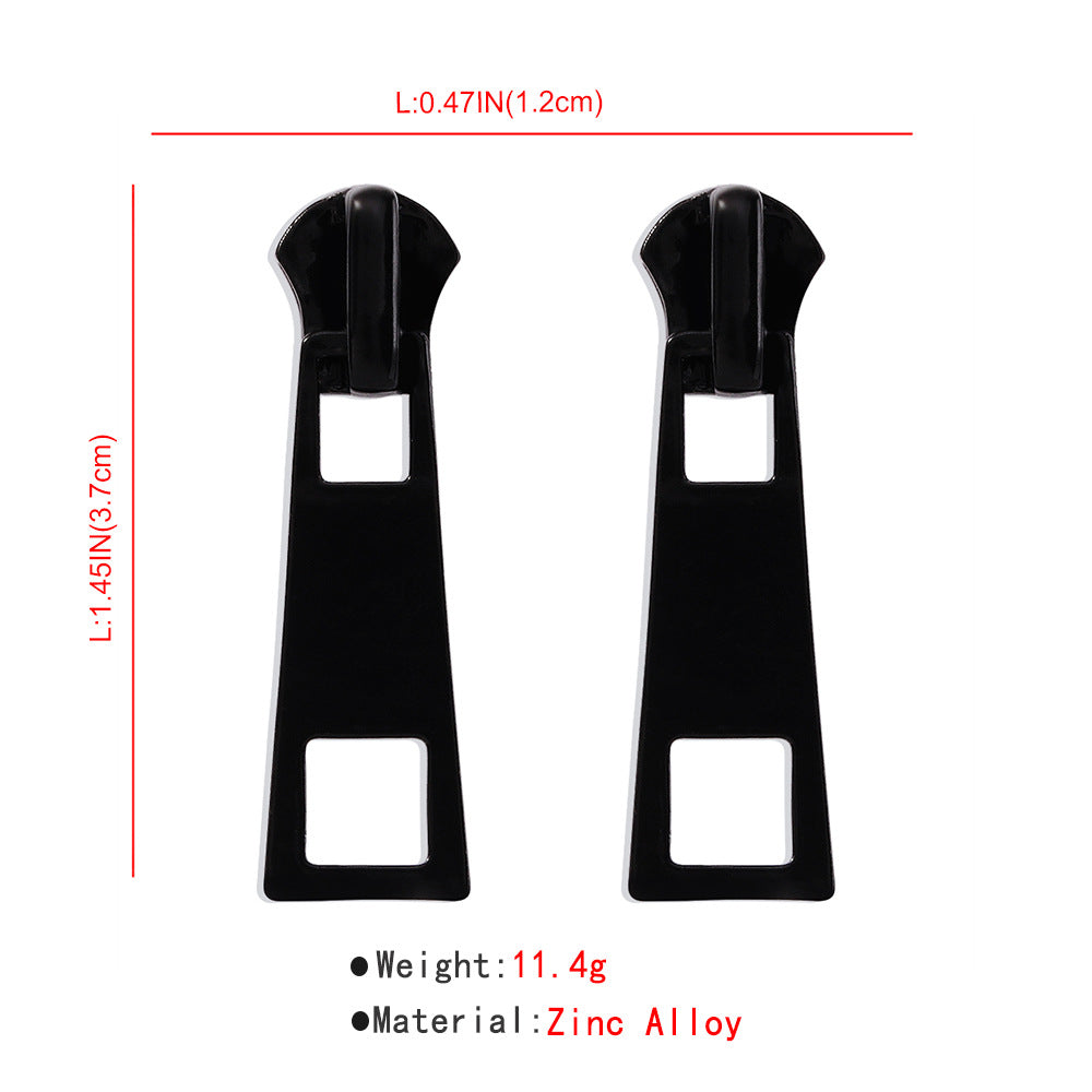 Zipper Stud Earrings for Women - Geometric Fashion Jewelry by HitMyNeed