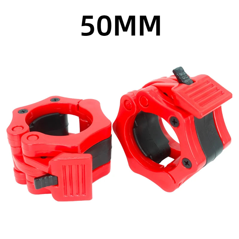 1 Pair 50mm Barbell Spinlock Collars with Quick Lock red-1pair by HitMyNeed