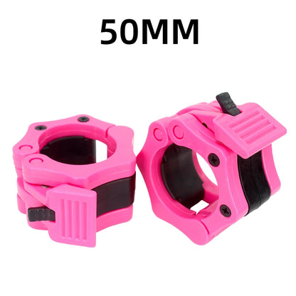 1 Pair 50mm Barbell Spinlock Collars with Quick Lock rose-red-1pair by HitMyNeed