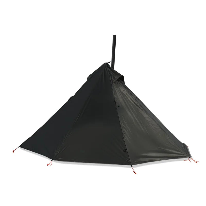1 Person Hot Tent Tipi with Chimney Window black-tent-fly-set by HitMyNeed