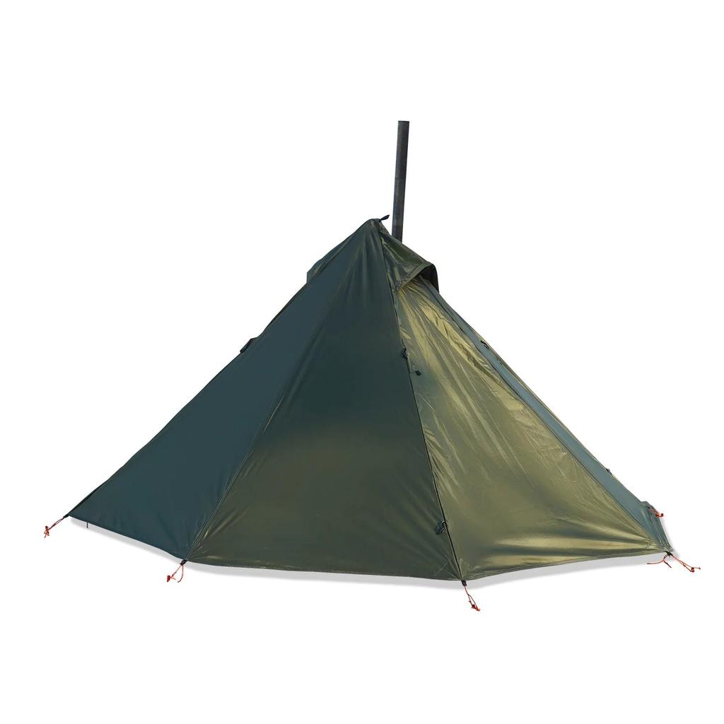 1 Person Hot Tent Tipi with Chimney Window green-tent-fly-set by HitMyNeed
