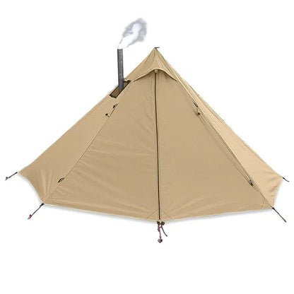 1 Person Hot Tent Tipi with Chimney Window khaki-tent-fly-set by HitMyNeed