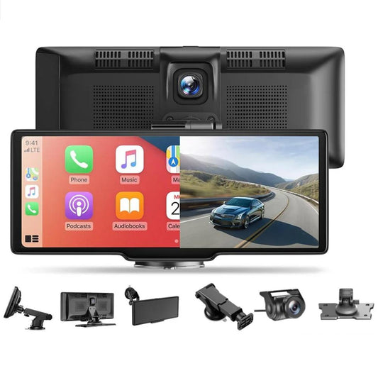 10" 4K Dash Cam with Wireless CarPlay & Android Auto by HitMyNeed