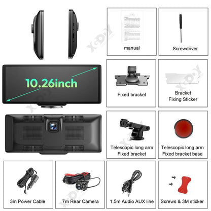 10" 4K Dash Cam with Wireless CarPlay & Android Auto by HitMyNeed