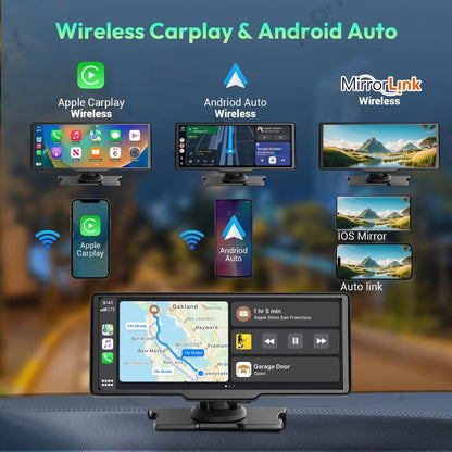 10" 4K Dash Cam with Wireless CarPlay & Android Auto by HitMyNeed