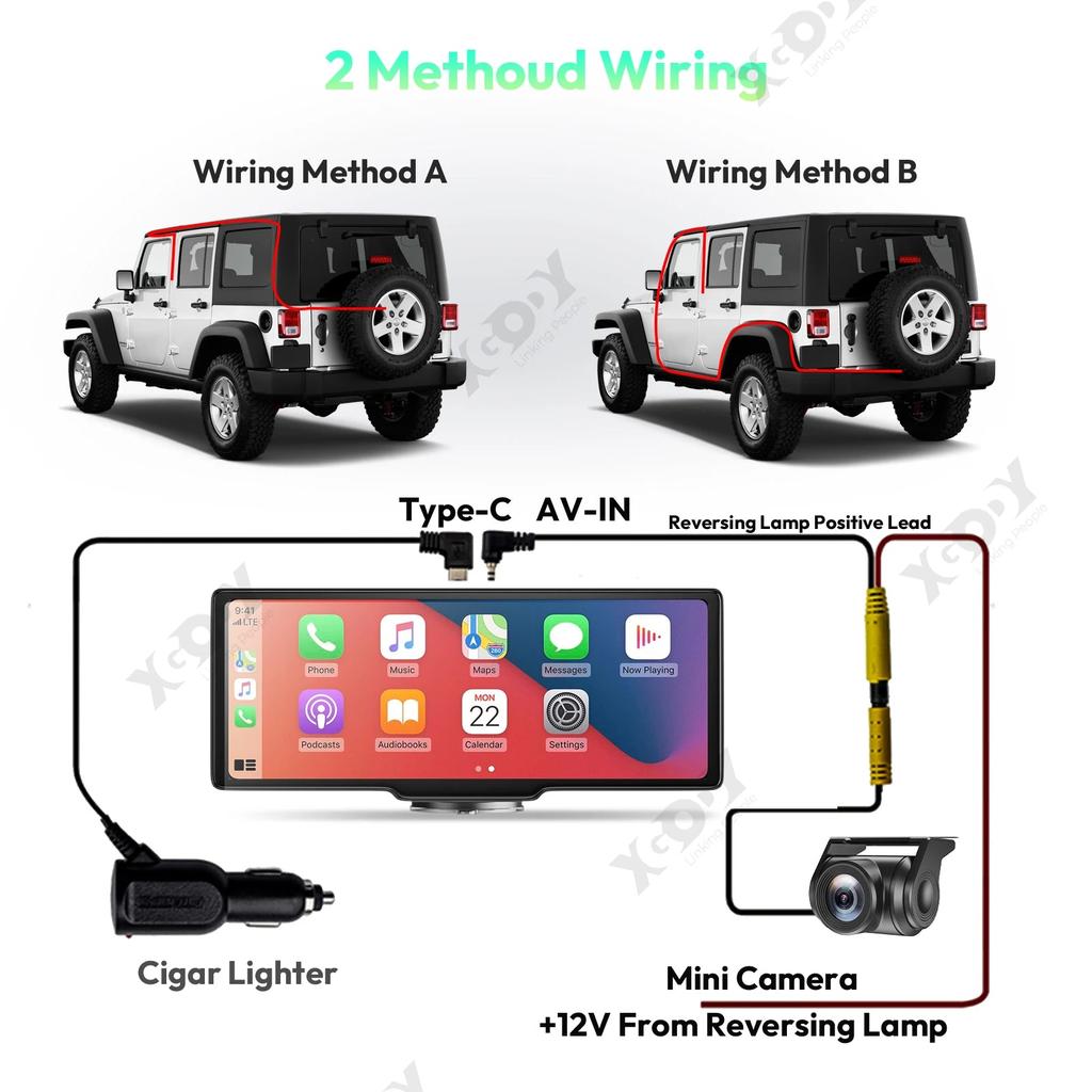 10" 4K Dash Cam with Wireless CarPlay & Android Auto by HitMyNeed
