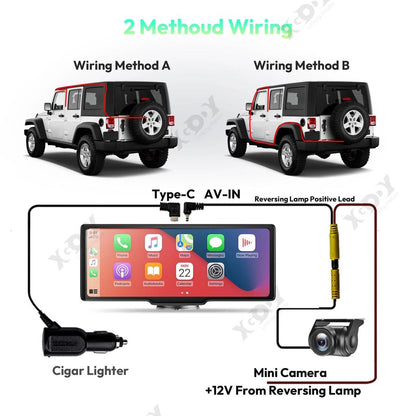10" 4K Dash Cam with Wireless CarPlay & Android Auto by HitMyNeed