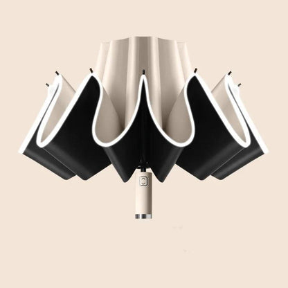 10-Bone Windproof Automatic Reverse Folding Umbrella beige by HitMyNeed