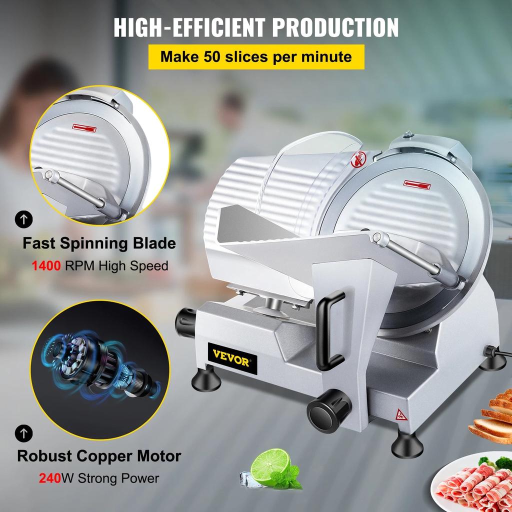10" Electric Meat & Food Slicer for Commercial Use by HitMyNeed