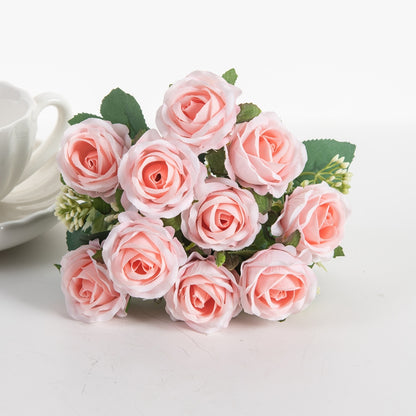 10-Head Artificial Rose Bouquet for Home & Events light-pink by HitMyNeed
