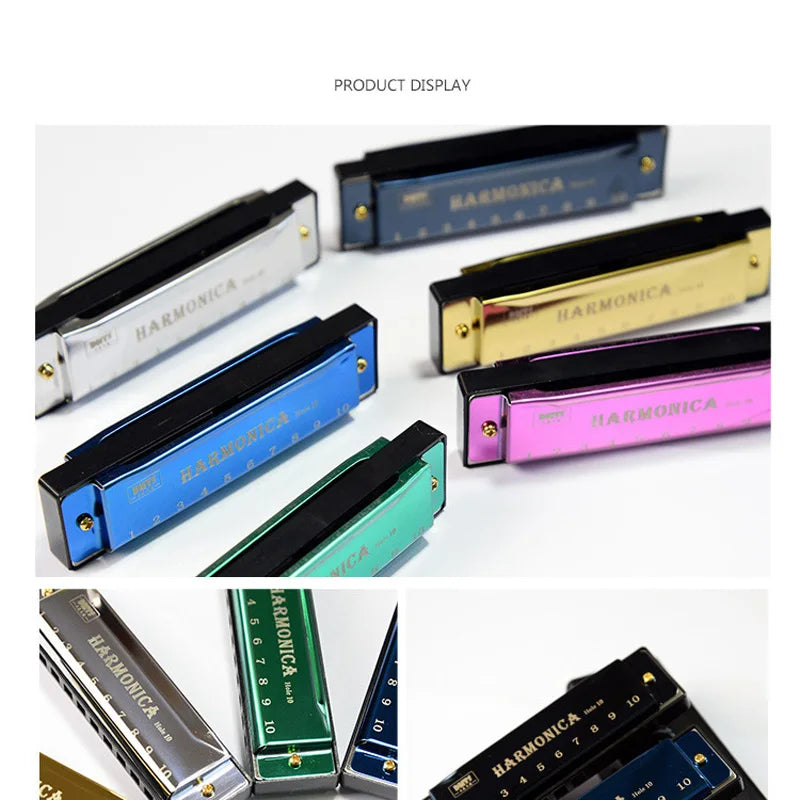 10-Hole Diatonic Harmonica in C with Case by HitMyNeed