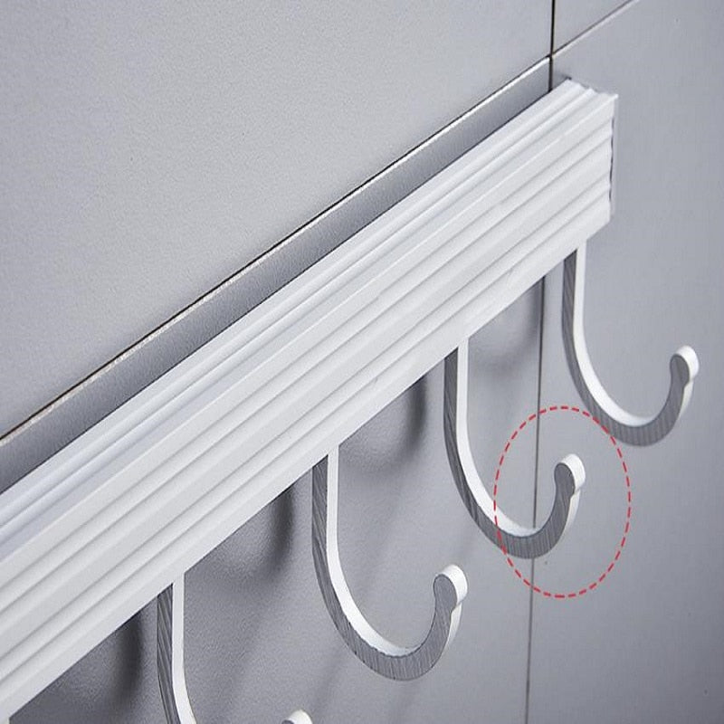 10 Hooks Aluminum Wall-Mounted Kitchen Utensil Rack by HitMyNeed