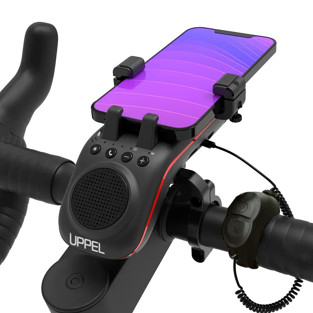 10-in-1 Bike Light Phone Holder with Speaker & Bell by HitMyNeed