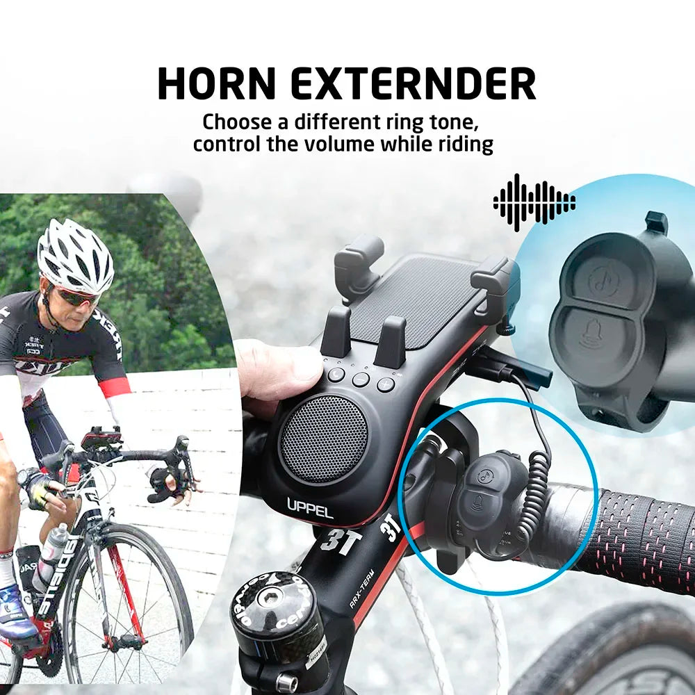 10-in-1 Bike Light Phone Holder with Speaker & Bell by HitMyNeed