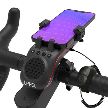 10-in-1 Bike Light Phone Holder with Speaker & Bell black by HitMyNeed