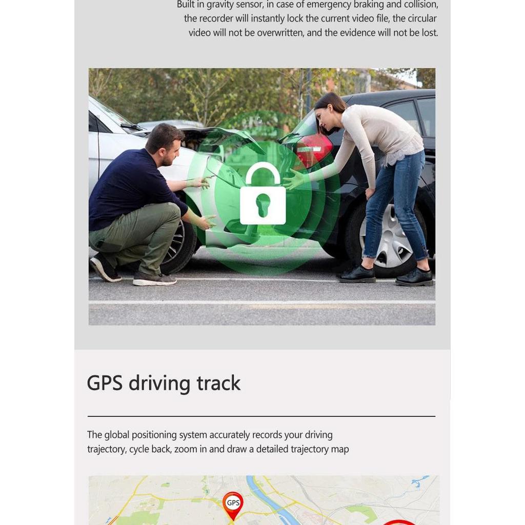 10 Inch Dual 1080P Mirror Dash Cam with Touch Screen by HitMyNeed