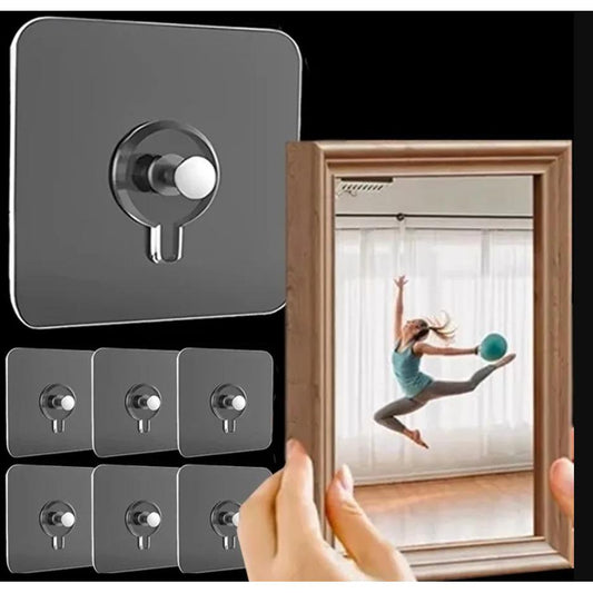 10 Pack Adhesive Wall Hooks for Frames & Clocks by HitMyNeed