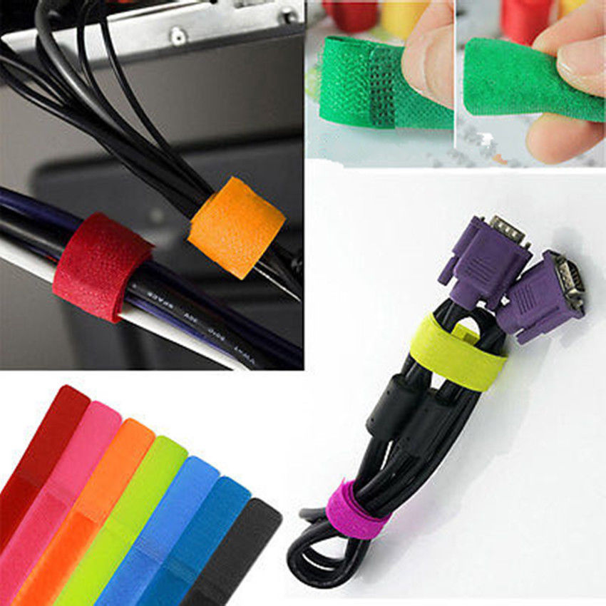 10-Pack Cable Management Holders - Multi-Color Clips by HitMyNeed