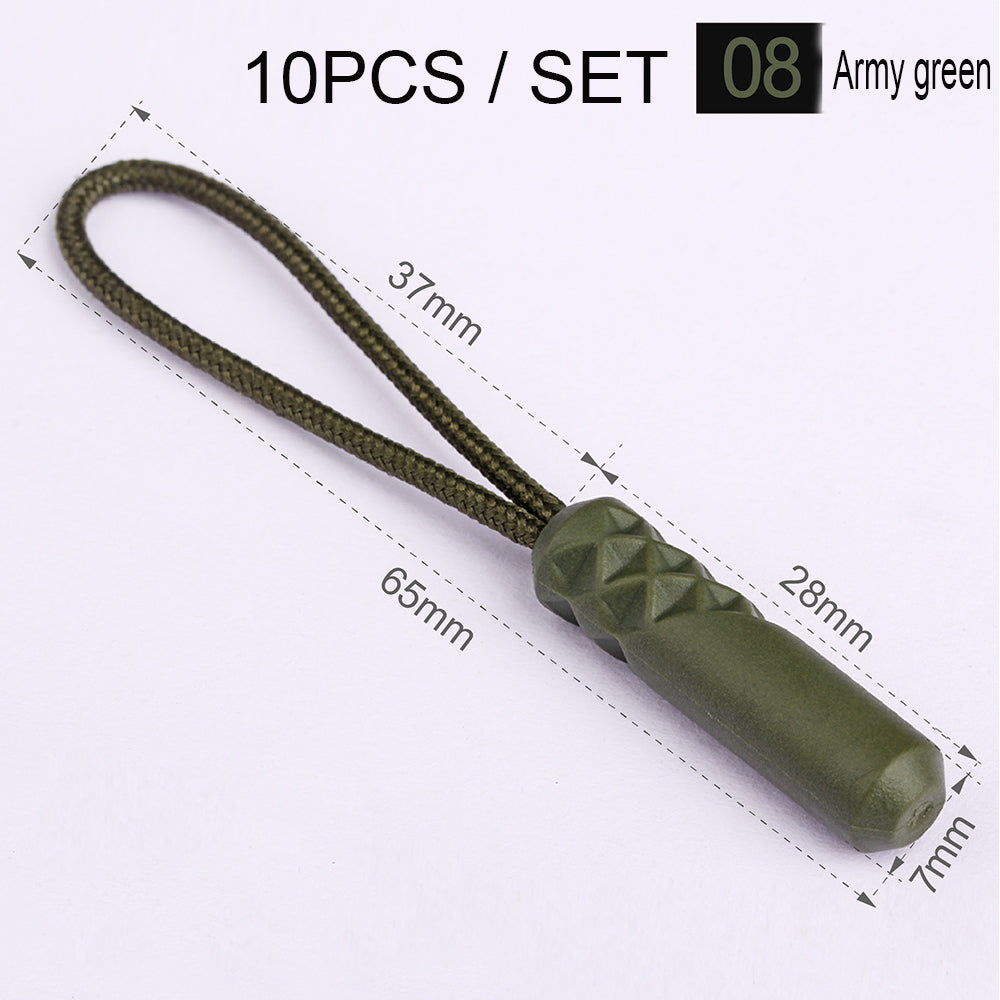 10-Pack Replacement Zipper Pull Cords for Bags & Tents army-green by HitMyNeed