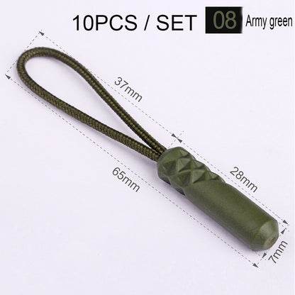 10-Pack Replacement Zipper Pull Cords for Bags & Tents army-green by HitMyNeed