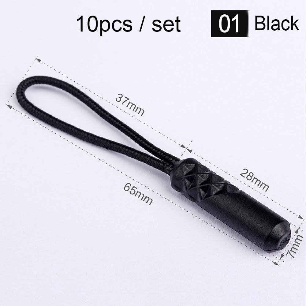 10-Pack Replacement Zipper Pull Cords for Bags & Tents black by HitMyNeed