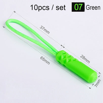 10-Pack Replacement Zipper Pull Cords for Bags & Tents green by HitMyNeed