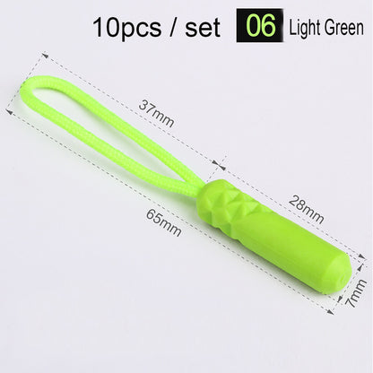 10-Pack Replacement Zipper Pull Cords for Bags & Tents light-green by HitMyNeed