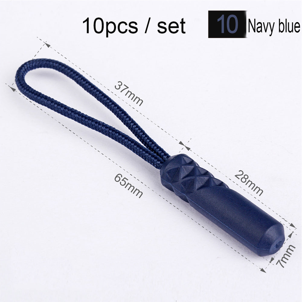 10-Pack Replacement Zipper Pull Cords for Bags & Tents navy-blue by HitMyNeed