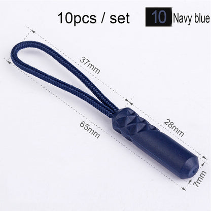 10-Pack Replacement Zipper Pull Cords for Bags & Tents navy-blue by HitMyNeed