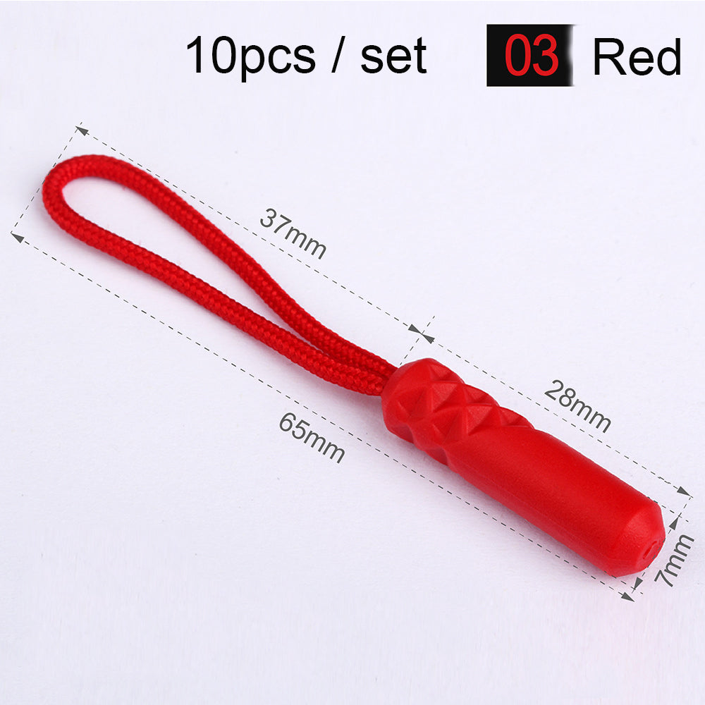 10-Pack Replacement Zipper Pull Cords for Bags & Tents red by HitMyNeed