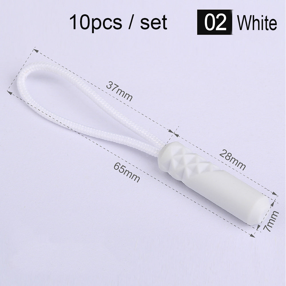 10-Pack Replacement Zipper Pull Cords for Bags & Tents white by HitMyNeed