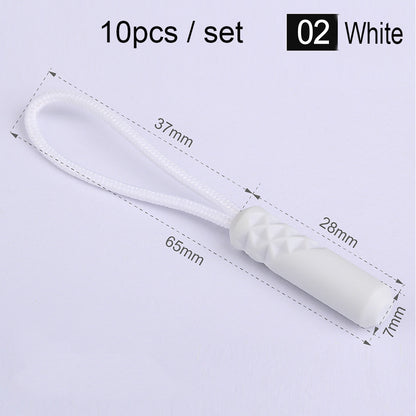 10-Pack Replacement Zipper Pull Cords for Bags & Tents white by HitMyNeed