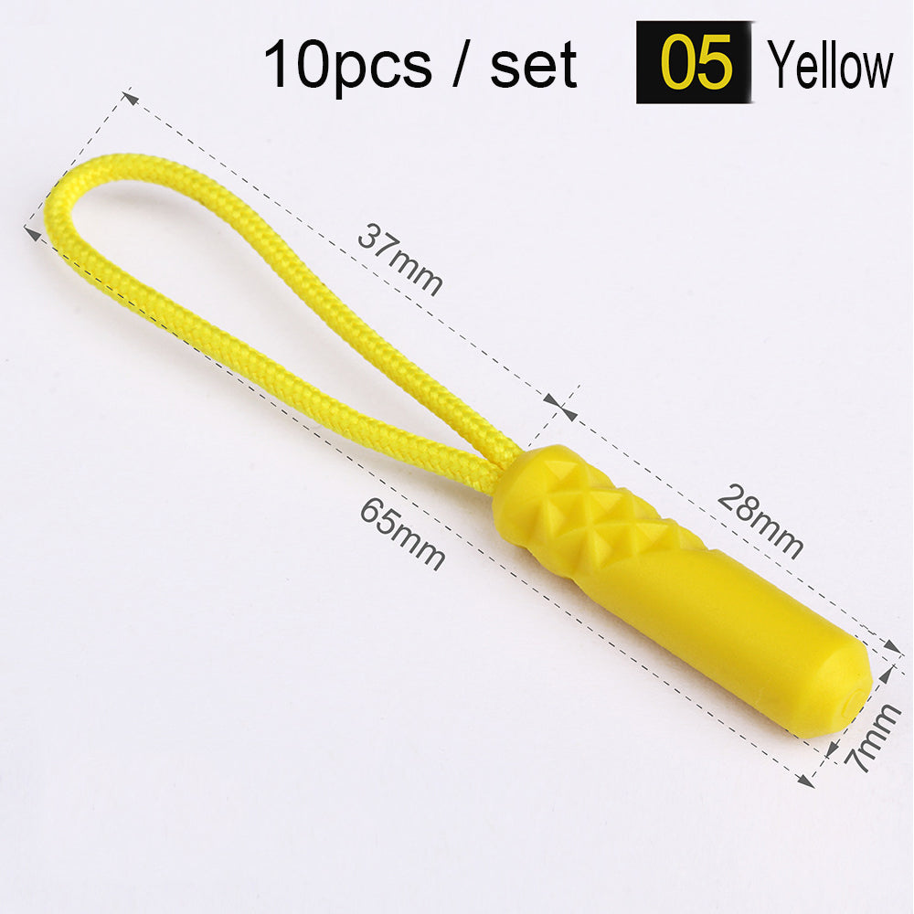 10-Pack Replacement Zipper Pull Cords for Bags & Tents yellow by HitMyNeed