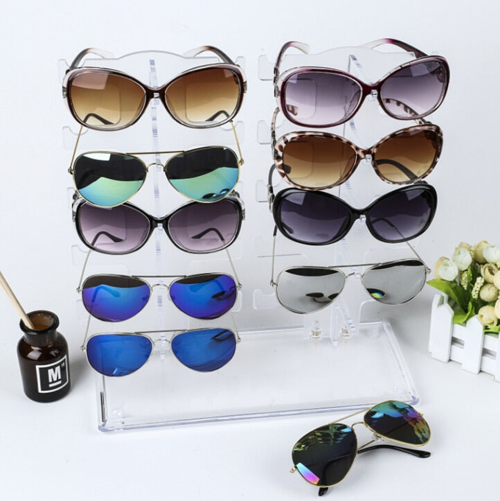 10-Pair Clear Acrylic Sunglasses Display Rack by HitMyNeed