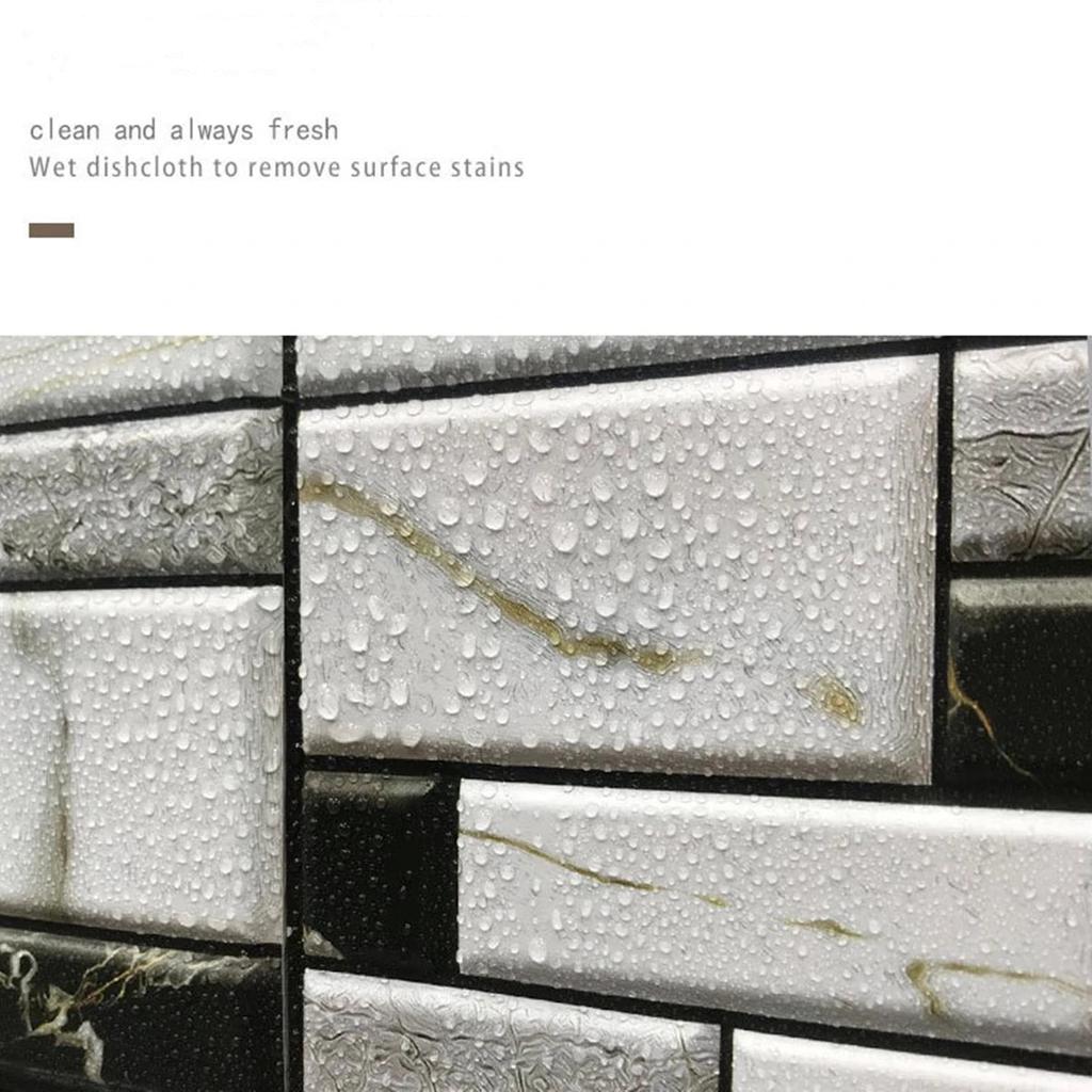 10 Pcs 3D Self-Adhesive Wall Panels | Waterproof XPE Foam Brick Wallpaper (30x30cm) by HitMyNeed